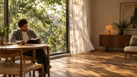 Man Reading by Window