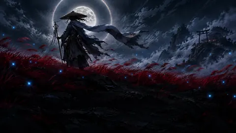 Shrine Guardian Under Moon