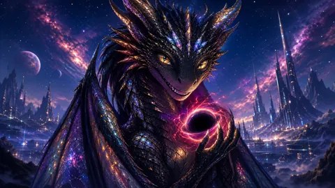 Opal Wyvern With Black Hole