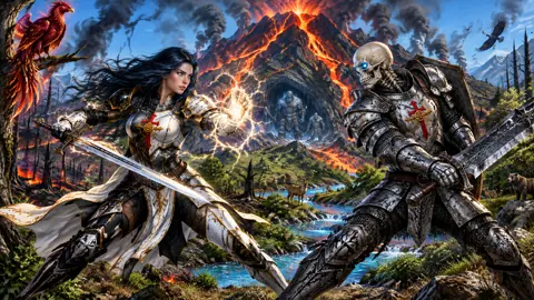 Paladin and Lich Knight Battle