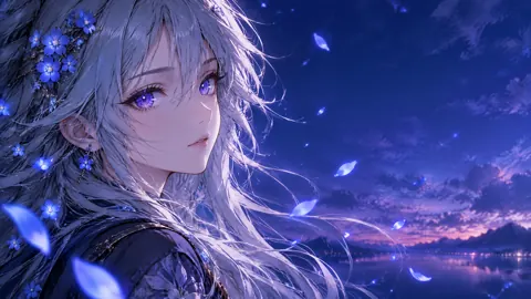 Silver-Haired Woman by Twilight Lake