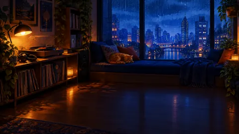 Ginger Cat by Rainy Window