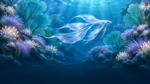 Silver Fish Among Sea Fans