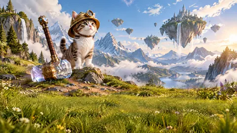 Tabby Kitten With Crystal Hammer