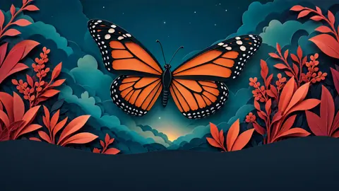 Monarch Butterfly Paper Cutout