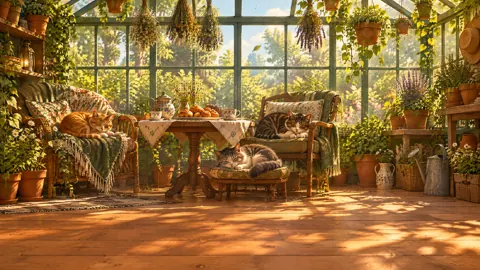 Cats in Greenhouse Tea Room