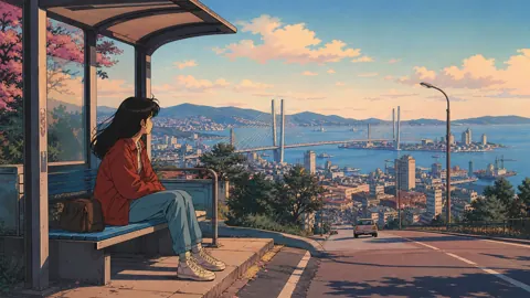 Anime Girl at Vladivostok Bus Stop