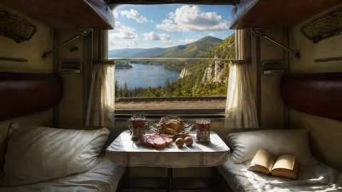 Soviet Train by Lake Baikal
