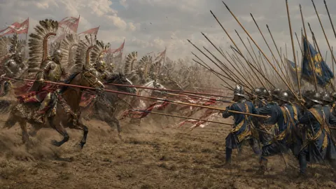 Polish Hussars Charging Swedish Pikemen