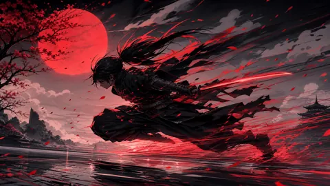 Samurai With Red Katana