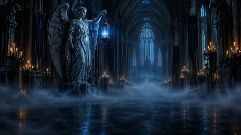 Winged Guardian With Blue Lantern
