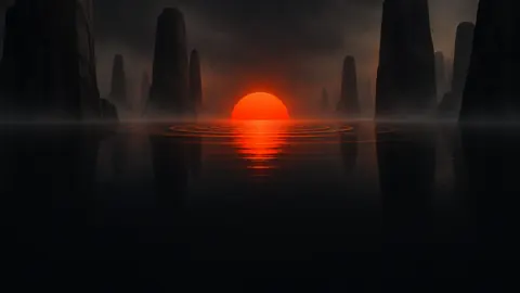 Vermilion Sun and Monoliths
