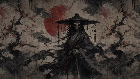 Skeletal Samurai With Katana
