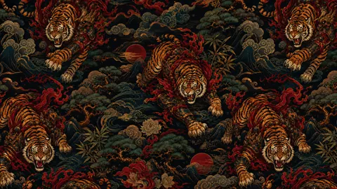 Berserker Tigers and Flame Ribbons
