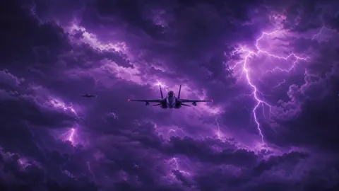 Fighter Jet in Thunderclouds