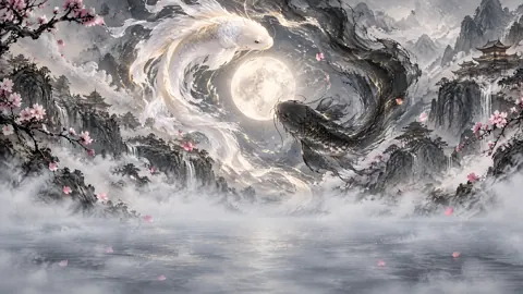 Celestial Koi Above Terraces