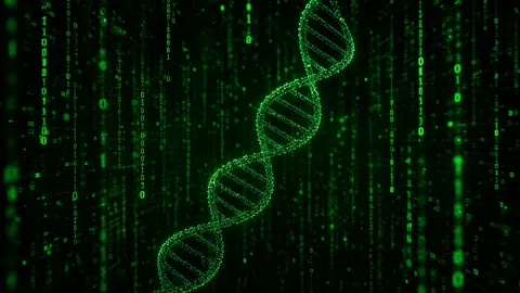 Glowing DNA in Binary Code