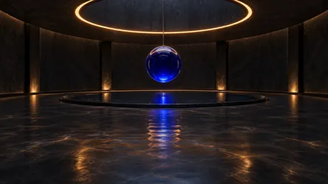 Blue Sphere Reflecting Pool