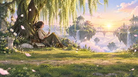 Botanist Beneath Floating Gardens