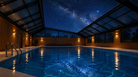 Indoor Pool Under Milky Way