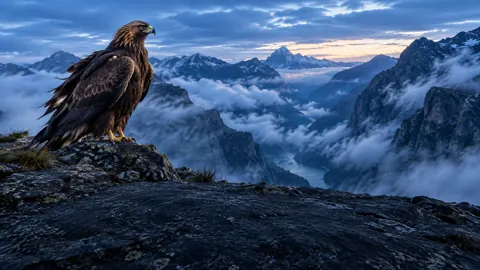 Golden Eagle Above Alpine Gorge