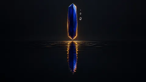 Blue Monolith Above Black Pool