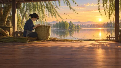 Basket Weaver at Sunrise