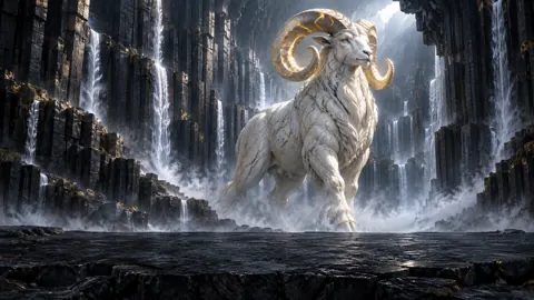 Marble Ram in Basalt Cavern