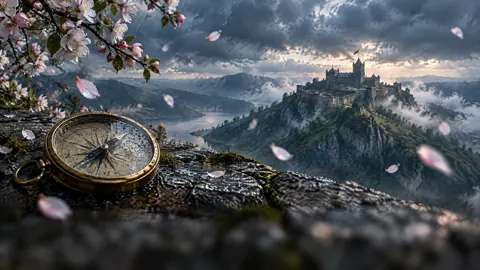 Brass Compass Over Fortress