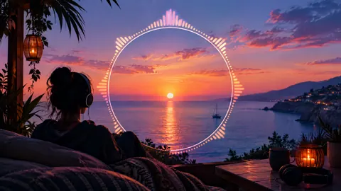 Headphones on Sunset Terrace