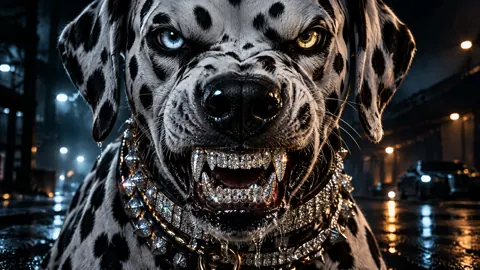 Jeweled Dalmatian With Diamond Teeth