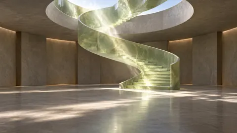 Translucent Onyx Spiral Staircase