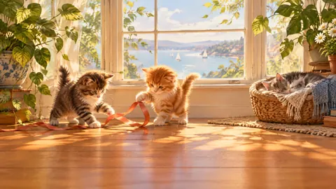 Kittens by the Bay Window
