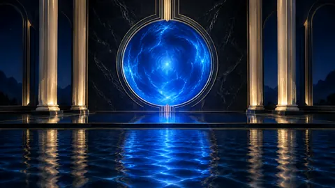 Blue Portal in Art Deco Hall