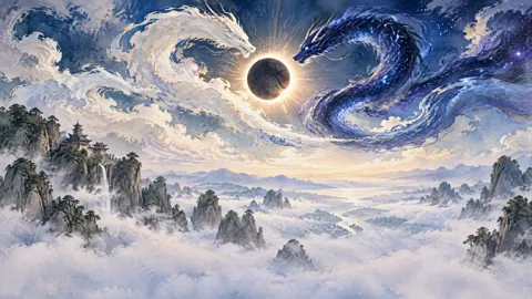 Sky Serpents Above Monastery
