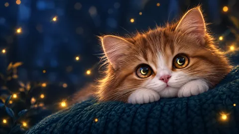 Cinnamon Kitten on Teal Cushion