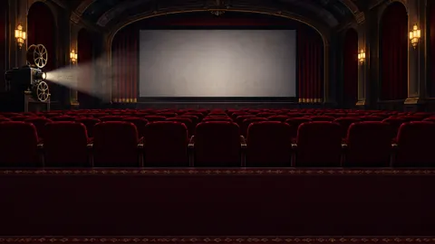 Empty Vintage Cinema Interior