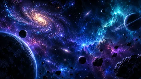 Ringed Planet and Nebulae