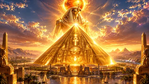 Ra Above Golden Pyramid