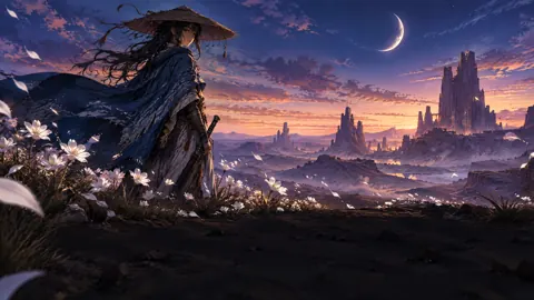 Indigo Sword Guardian at Dusk