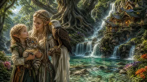 Elf Mother and Tiger Cub