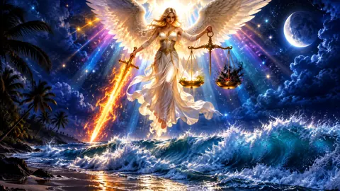 Angel With Scales Over Beach