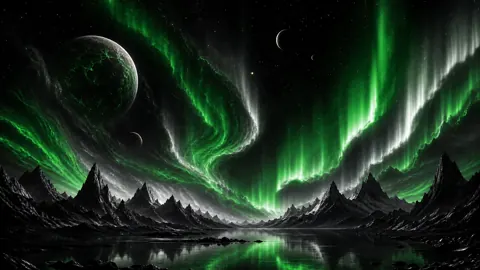 Alien Lake Under Auroras