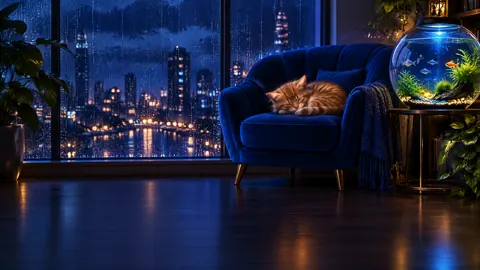 Ginger Kitten by Aquarium