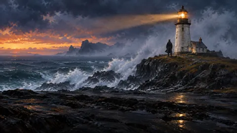 Lighthouse Keeper at Twilight