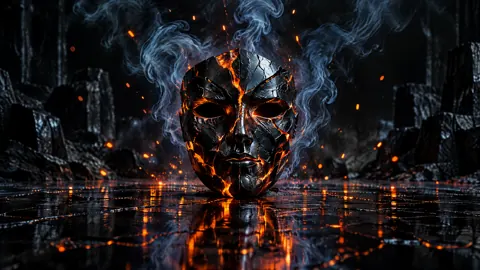 Cracked Molten Obsidian Mask