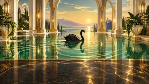 Black Swan in Art Deco Pavilion