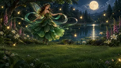 Woodland Fairy by Moonlit Pond
