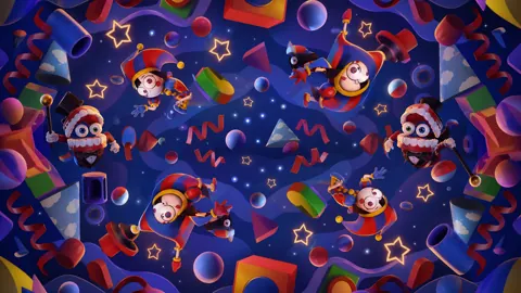 Floating Jesters in Blue Space