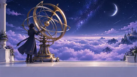 Astronomer Adjusting Armillary Sphere